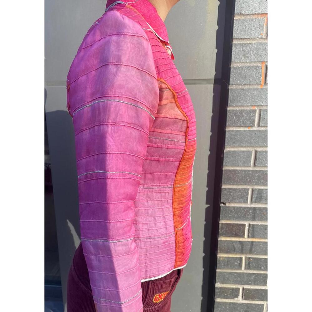 Anage Silk Ruffle Buton Up - Picture 2 of 5